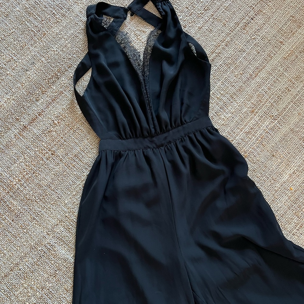 Black Small BCBGMAXAZRIA backless jumpsuit.